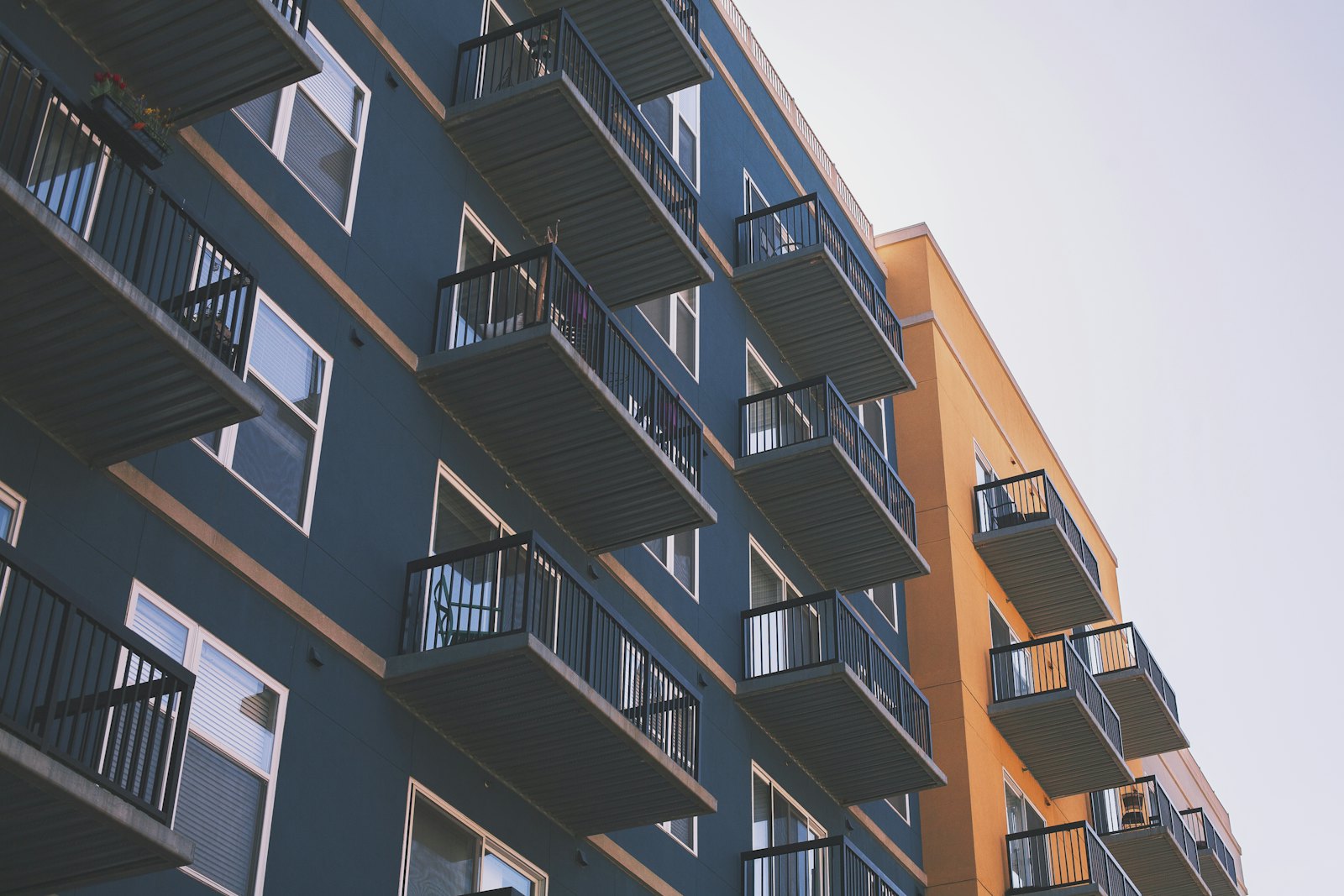 Residential apartment building with balconies