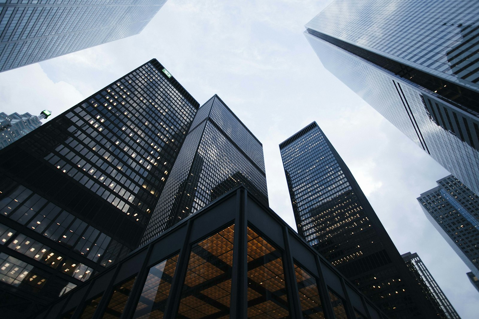 Modern glass office towers